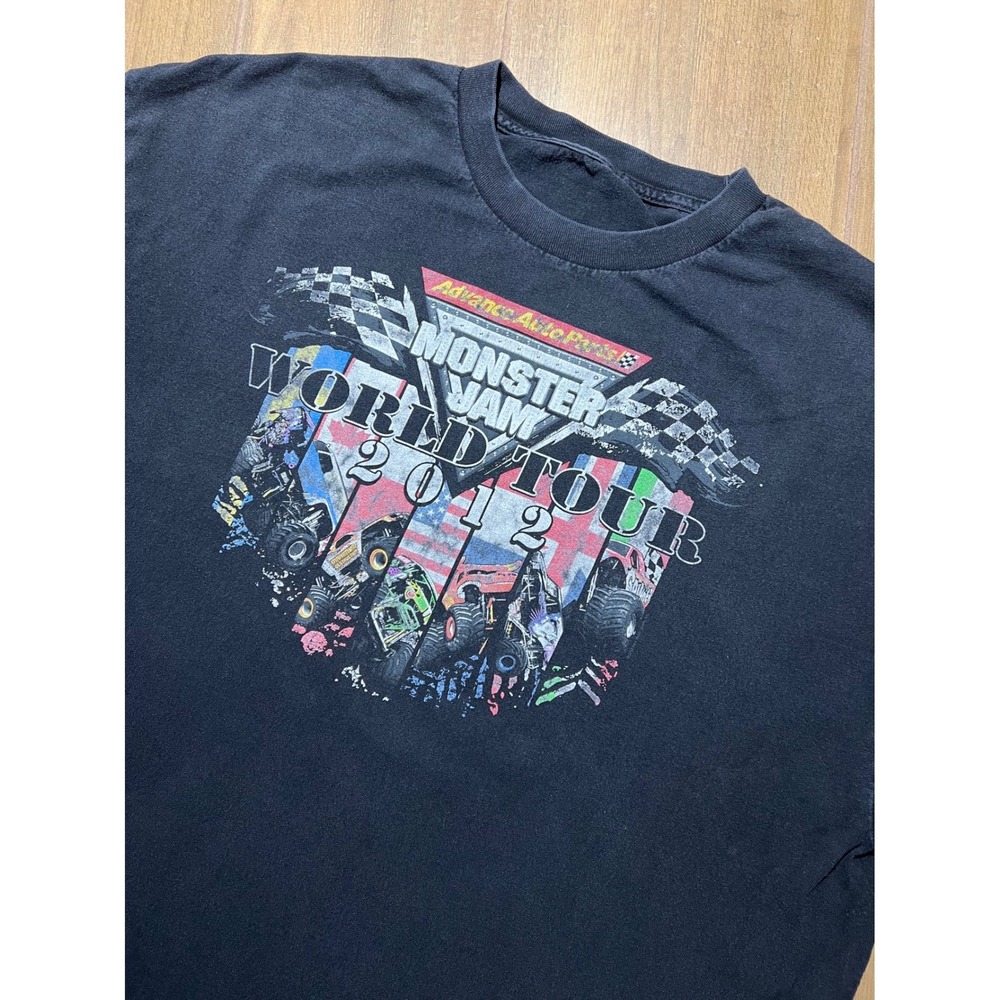 Monster Jam World Tour 2012 Graphic T-Shirt Black grave digger Mens XL 2XL